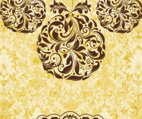 Set of floral Christmas card vector 01