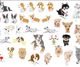 Various cute dog element vector 01