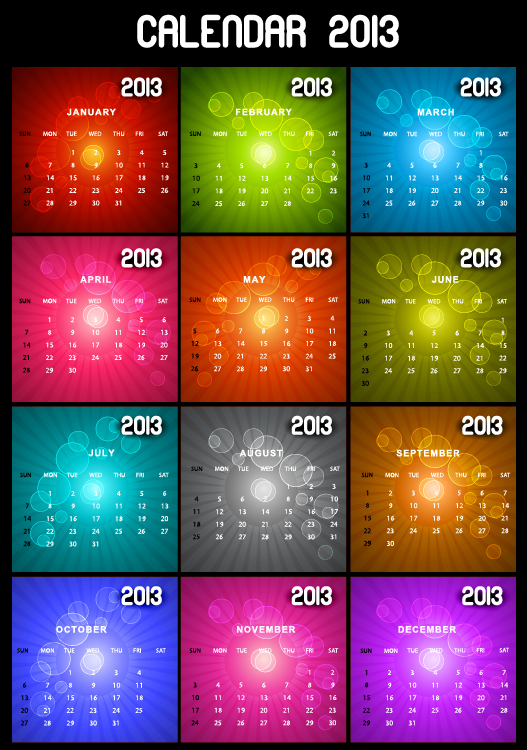 Special of 2013 calendar vector graphics 03