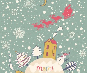 Cute Santa Claus cards design vector 01