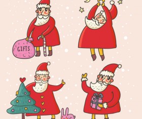 Cute Santa Claus cards design vector 02