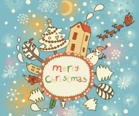 Cute Santa Claus cards design vector 03