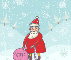 Cute Santa Claus cards design vector 04