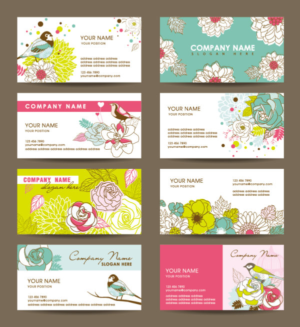 Set of Corporate Identity kit cover with flower vector 03