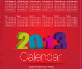 Special of 2013 calendar vector graphics 04