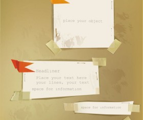 Old labels paper design vector material 04