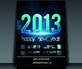 2013 Happy New Year Flyer cover vector set 01