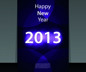 2013 Happy New Year Flyer cover vector set 02