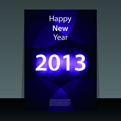 2013 Happy New Year Flyer cover vector set 02