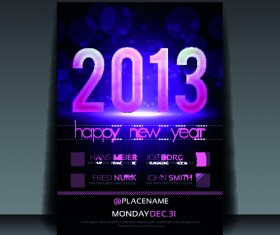 2013 Happy New Year Flyer cover vector set 03