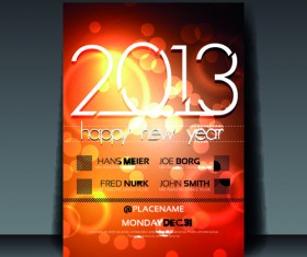 2013 Happy New Year Flyer cover vector set 04