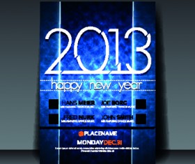 2013 Happy New Year Flyer cover vector set 05