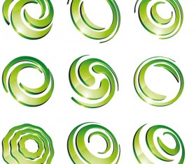 Green 3D logo design vector 01