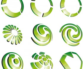 Green 3D logo design vector 02