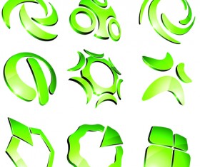 Green 3D logo design vector 03