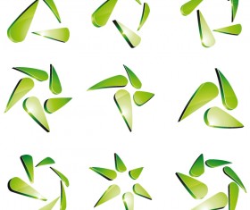 Green 3D logo design vector 04