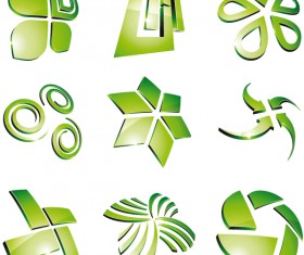 Green 3D logo design vector 05