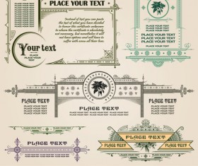 Vintage Ornaments and frames design vector material 04