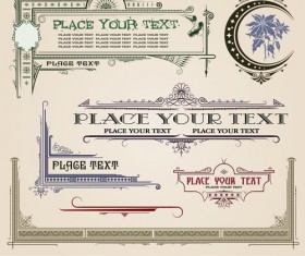 Vintage Ornaments and frames design vector material 05