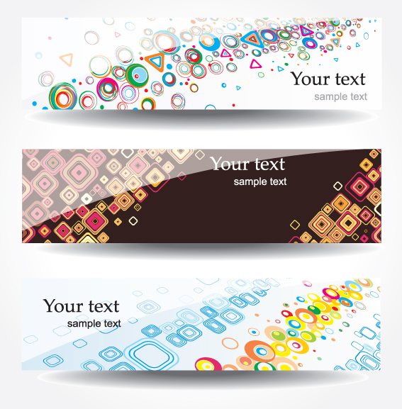 Set of Different Abstract Banners design vector 02