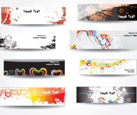 Set of Different Abstract Banners design vector 04