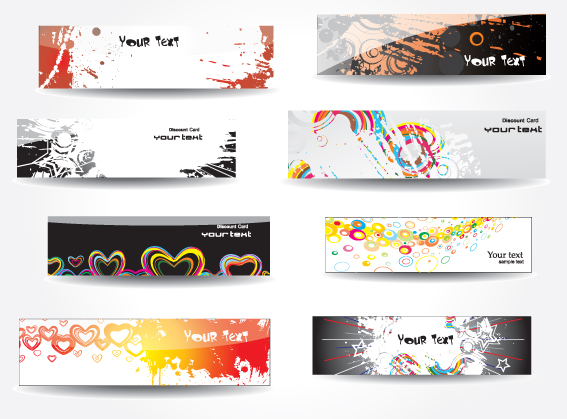 Set of Different Abstract Banners design vector 04