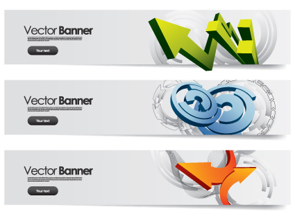 Vector Banner arrow design set 01