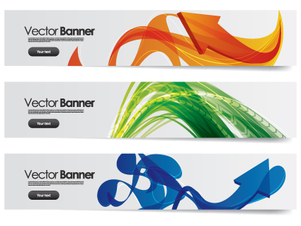 Vector Banner arrow design set 03