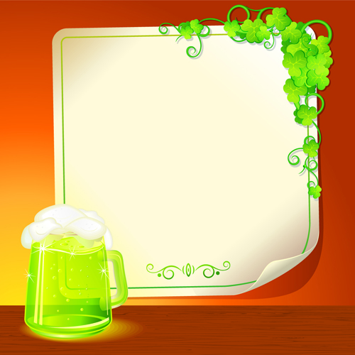 Set of Beer and Paper Poster vector graphic 01