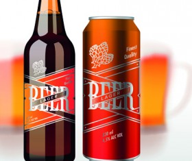 Different Beer bottle design elements vector 01