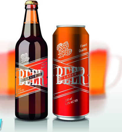 Different Beer bottle design elements vector 01