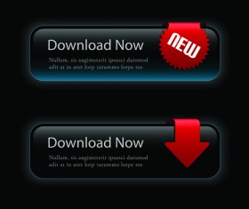 Set of Black texture web Button vector graphics 01