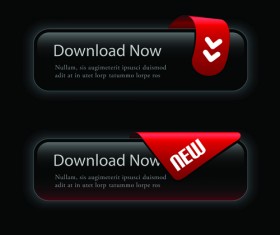 Set of Black texture web Button vector graphics 03