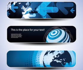 Blue concept banner vector graphic set 02