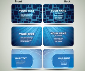 Blue Futuristic business card design vector 02