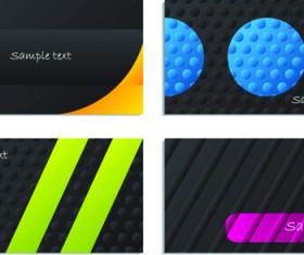 Black and color Business card  elements vector 01