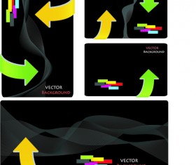 Black and color Business card  elements vector 02