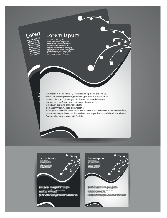 Abstract Business flyer cover template vector 01