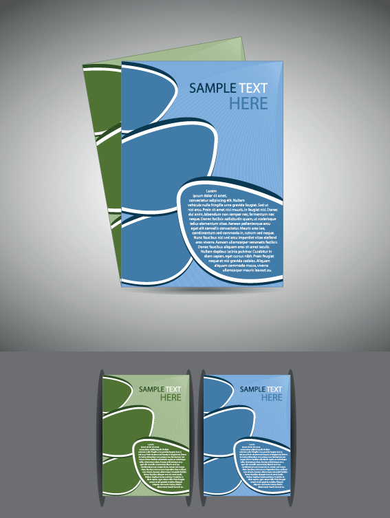 Abstract Business flyer cover template vector 02
