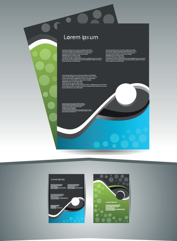 Abstract Business flyer cover template vector 05