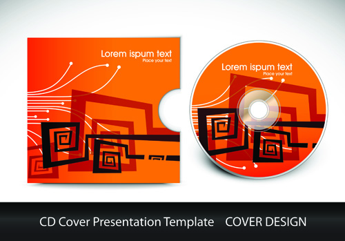 CD cover presentation vector template material 02