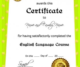 Certificate cover template vector material 03