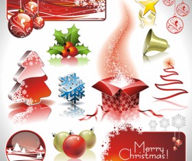Christmas Ornaments collection vector graphics 05