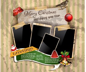 Christmas greetings cards vector template 01