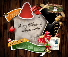 Christmas greetings cards vector template 02