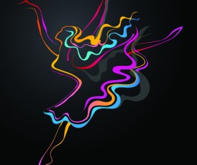 Colored in Woman dance design vector 01