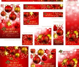 Colored xmas design decor vector material 02