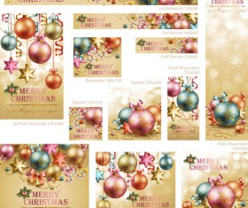 Colored xmas design decor vector material 03