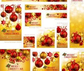 Colored xmas design decor vector material 04