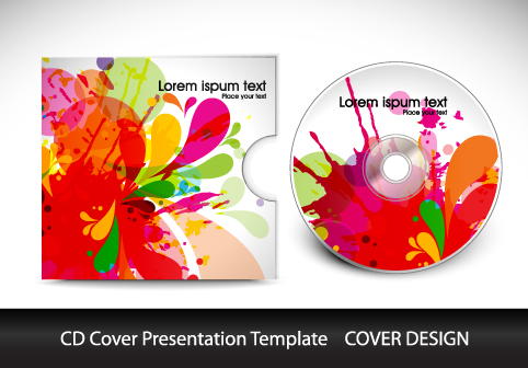 Colorful CD Cover presentation elements vector set 02